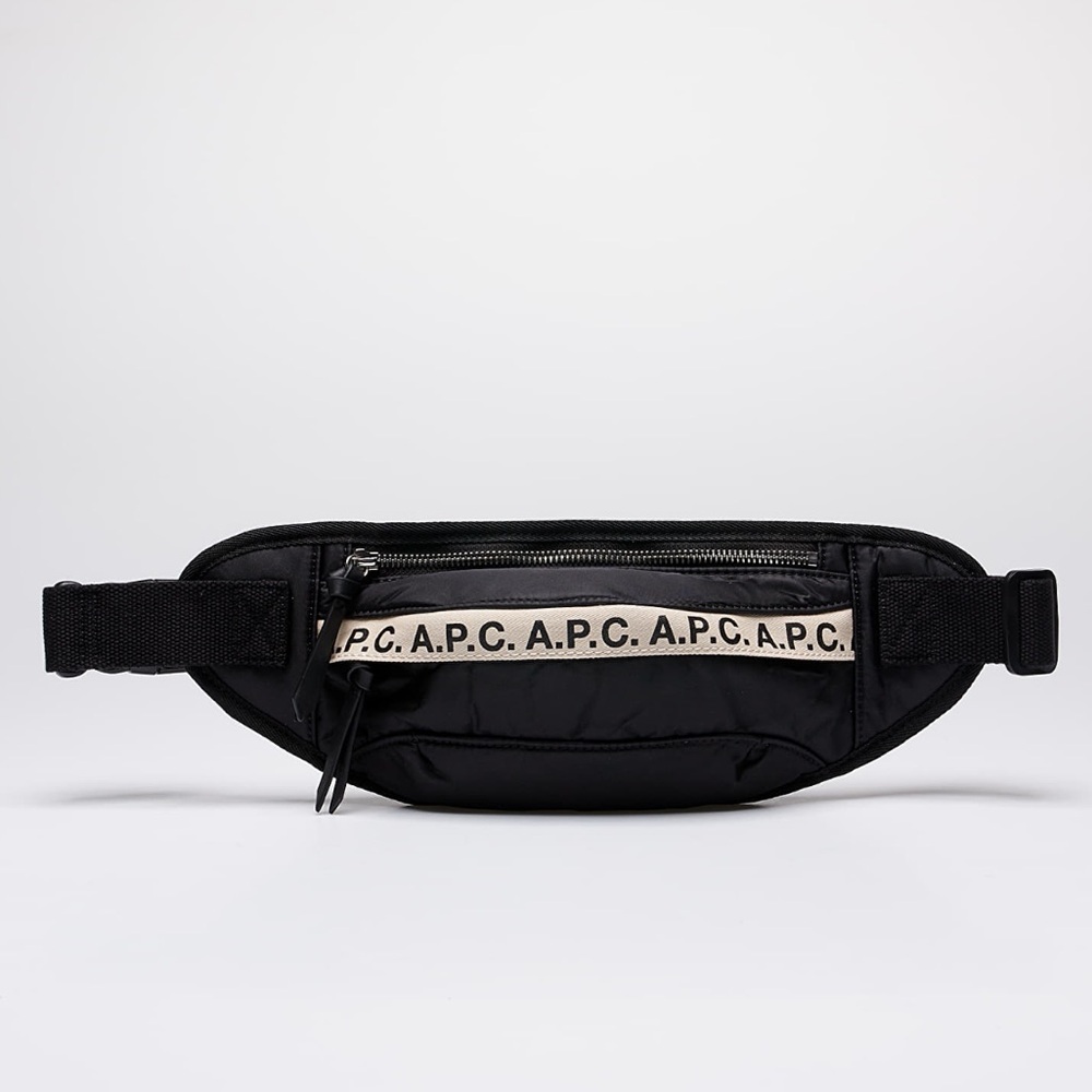 A.P.C. Treck Belt Bag Black Nylon Crossbody Waist Bag